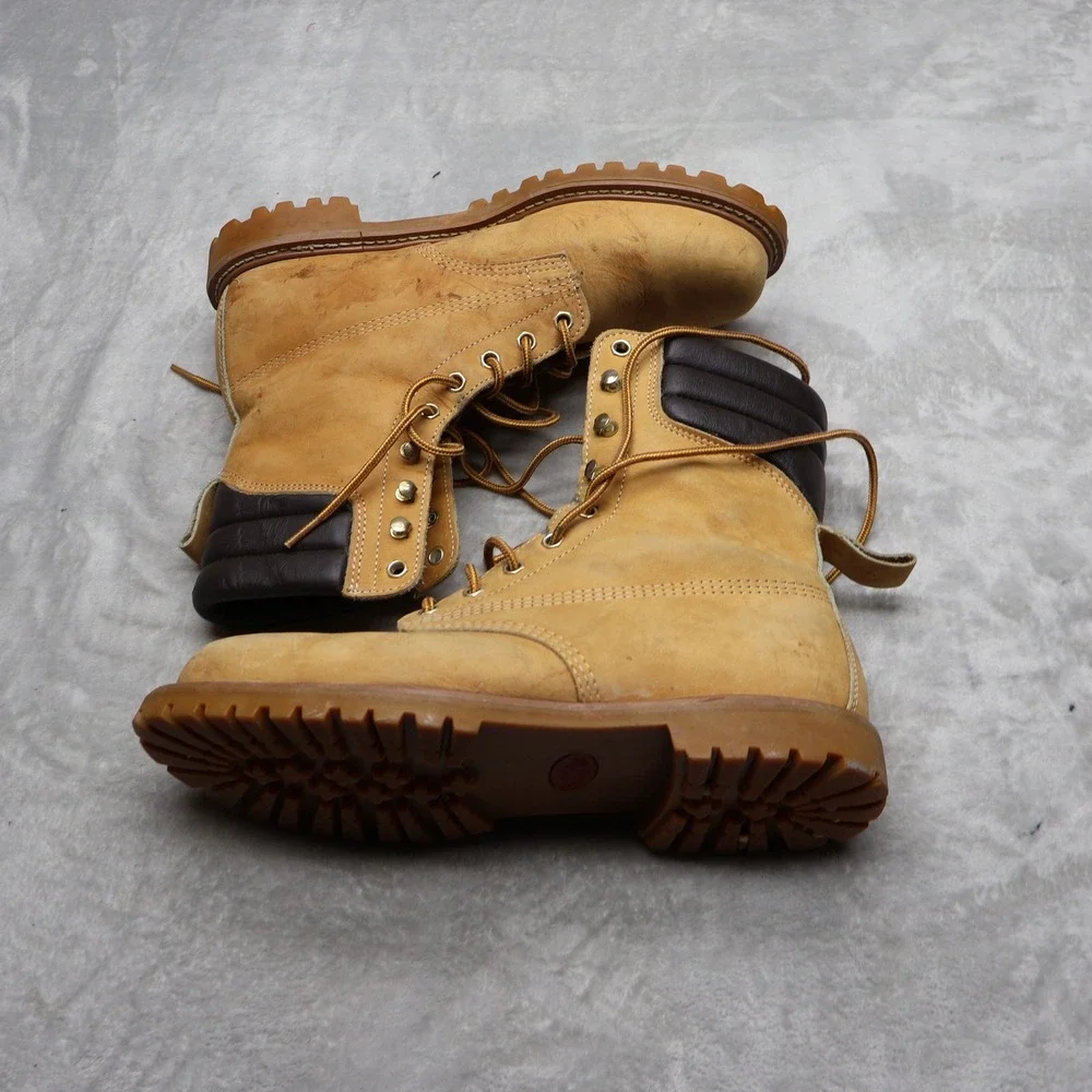 Timberland Mens 12D Work Boots Brown Premium Leather Rugged Waterproof 86005-674